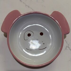 Pink Cat Face Ceramic Bowl